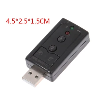 1tk Välise Mini-USB 2.0 3D Virtuaalne 480Mbps 7.1 Kanaliga Heli Kaardi Adapter ARVUTI Desktop Sülearvuti 0