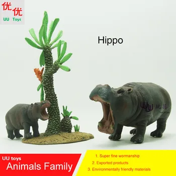 Tegevus Arvandmed: Hippo (Jõehobu) family pack Simulatsiooni mudel, Loomad, lapsed, mänguasjad, laste haridus rekvisiidid 0
