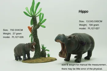 Tegevus Arvandmed: Hippo (Jõehobu) family pack Simulatsiooni mudel, Loomad, lapsed, mänguasjad, laste haridus rekvisiidid 1